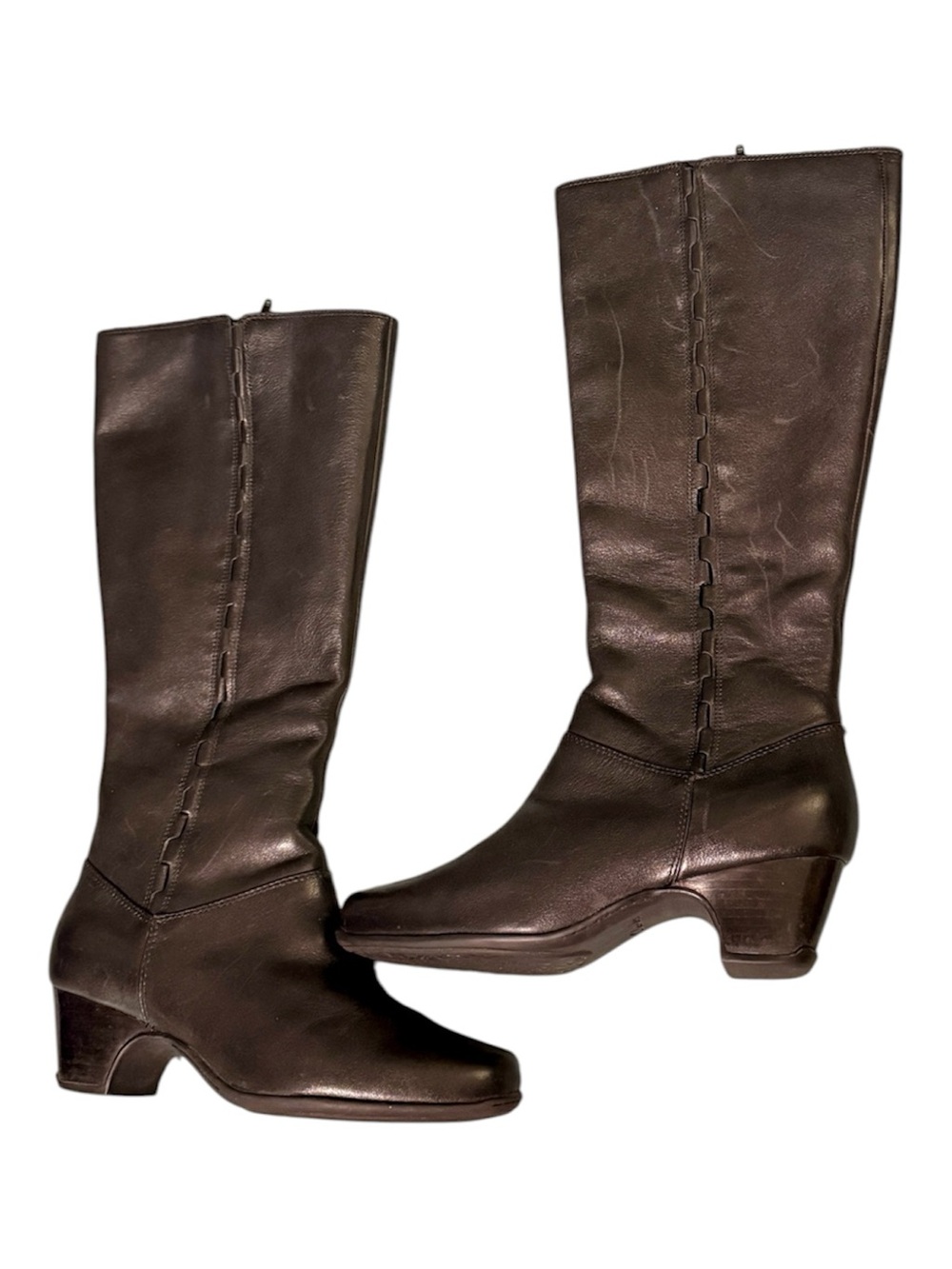 Clarks Black Knee High Leather Boots Size 9